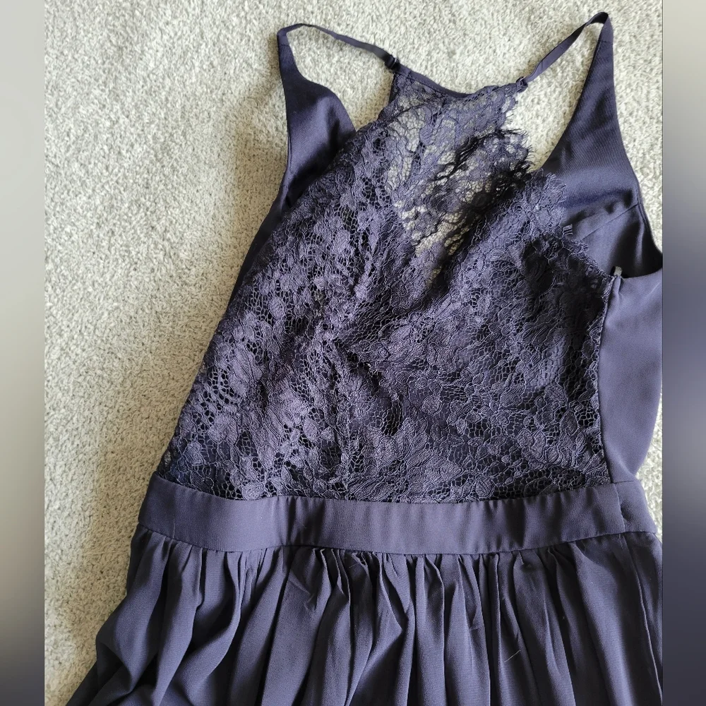 Lulus Midnight Blue Lacy Back Maxi Dress Size Med - Picture 7 of 10